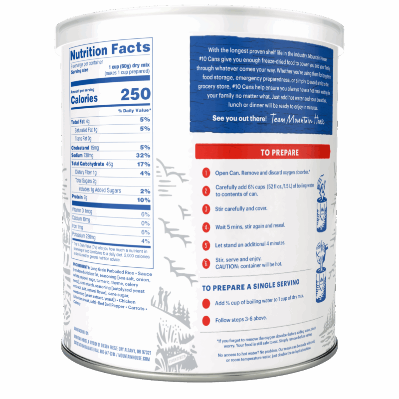 30166-MH-Rice Chicken-Bk MOUNTAIN HOUSE #10 CAN