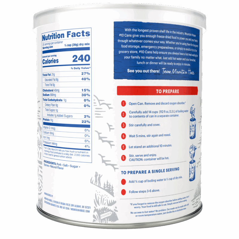 30229-MH-PorkSausage-Bk MOUNTAIN HOUSE #10 CAN