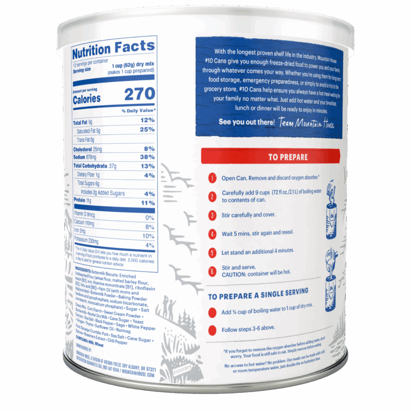 30453-MH-BiscuitsGravy-BK MOUNTAIN HOUSE #10 CAN