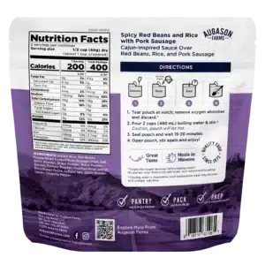 Augason Farms Outdoor Meal Spicy Red Beans And Rice With Pork Sausage