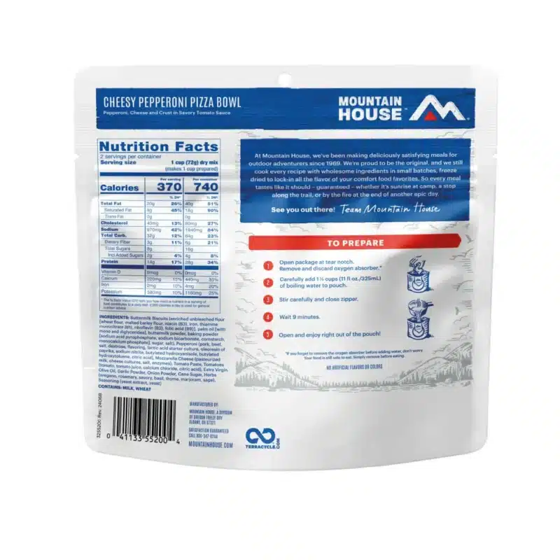 Mountain House Cheesy Pepperoni Pizza Bowl Mountain House Cheesy Pepperoni Pizza Bowl