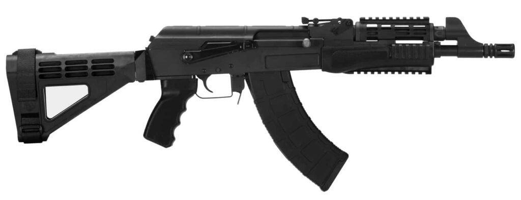 SBM47 pistol stabilizing brace on AK pistol