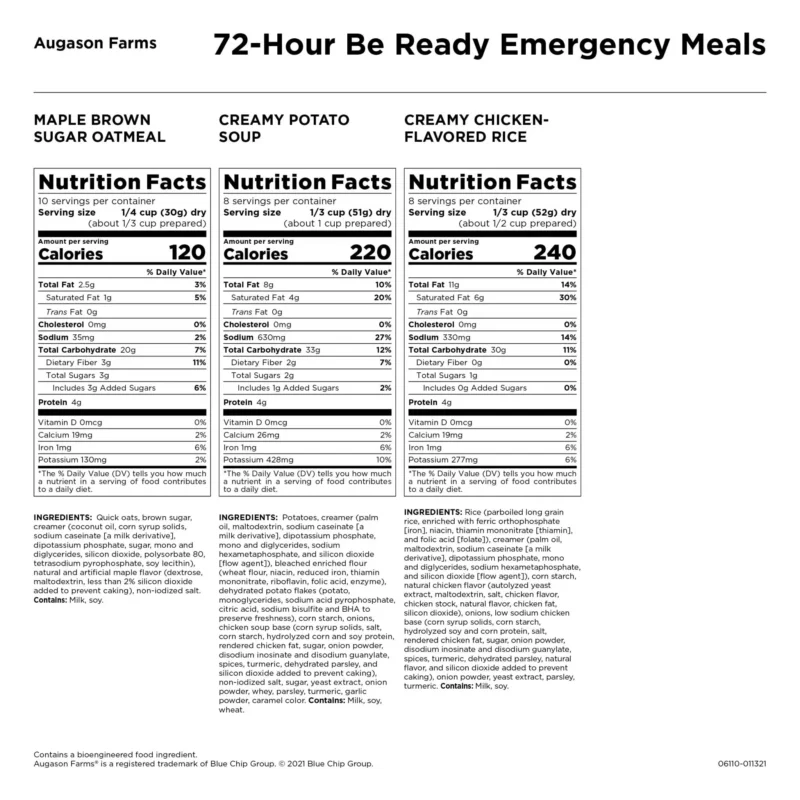 Augason Farms 72-Hour Be Ready Emergency Food Augason Farms 72-Hour Be Ready Emergency Food