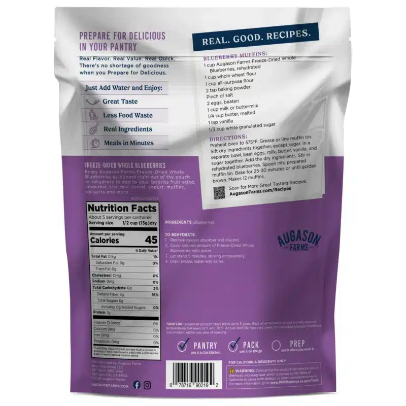 Augason Farms Freeze-Dried Blueberries- Augason Farms Freeze-Dried Blueberries