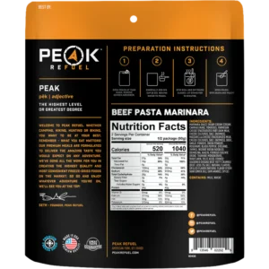 Peak Refuel Beef Pasta Marinara