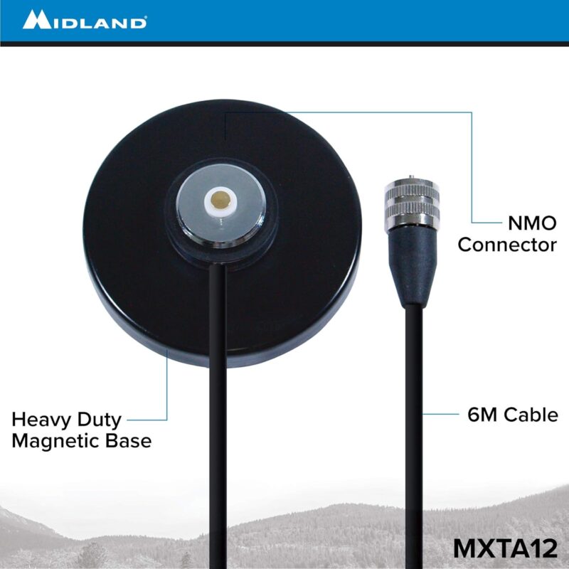 Midland® MXTA12 MicroMobile® Antenna NMO Mag Mount3 Midland® MXTA12 MicroMobile® Antenna NMO Mag Mount
