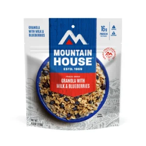 Mountain House granola with Milk and Blueberries