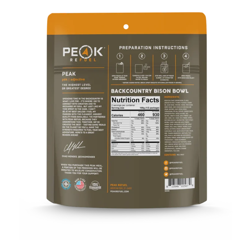 Peak Refuel Backcountry Bison Bowl1 Peak Refuel Backcountry Bison Bowl