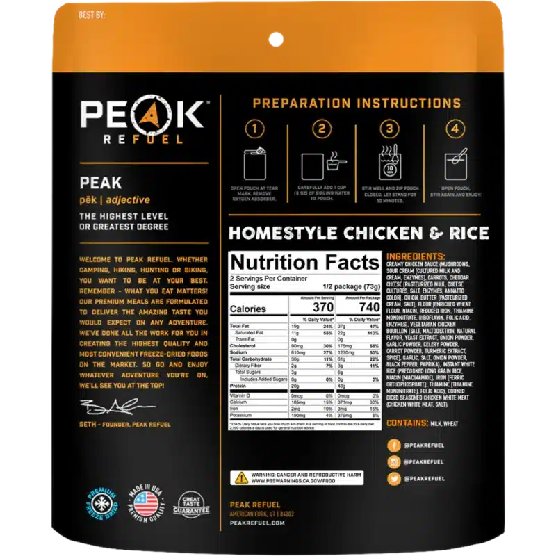 Peak Refuel Homestyle Chicken - Rice1 Peak Refuel Homestyle Chicken - Rice