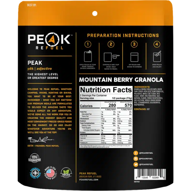 Peak Refuel Mountain Berry Granola1 Peak Refuel Mountain Berry Granola