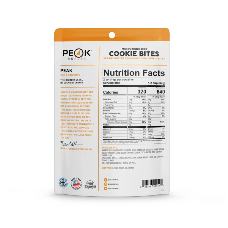 Peak Refuel Peanut Butter Chocolate Chip Cookie Bites1 Peak Refuel Peanut Butter Chocolate Chip Cookie Bites