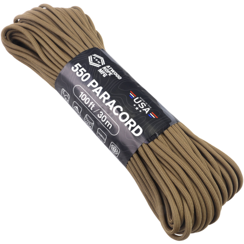 Atwood Rope MFG 550 Cord Coyote (100ft)