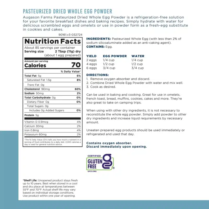 Augason Farms Whole Egg Powder Augason Farms Whole Egg Powder