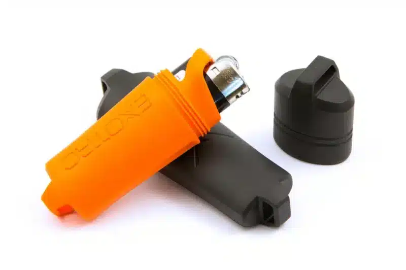 fireSLEEVE_lighter-case-orange-with-bic-lighter Exotac fireSLEEVE waterproof lighter case orange