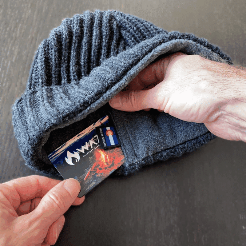 firecard-beanie FireCard stores anywhere - like in an outdoor Beanie