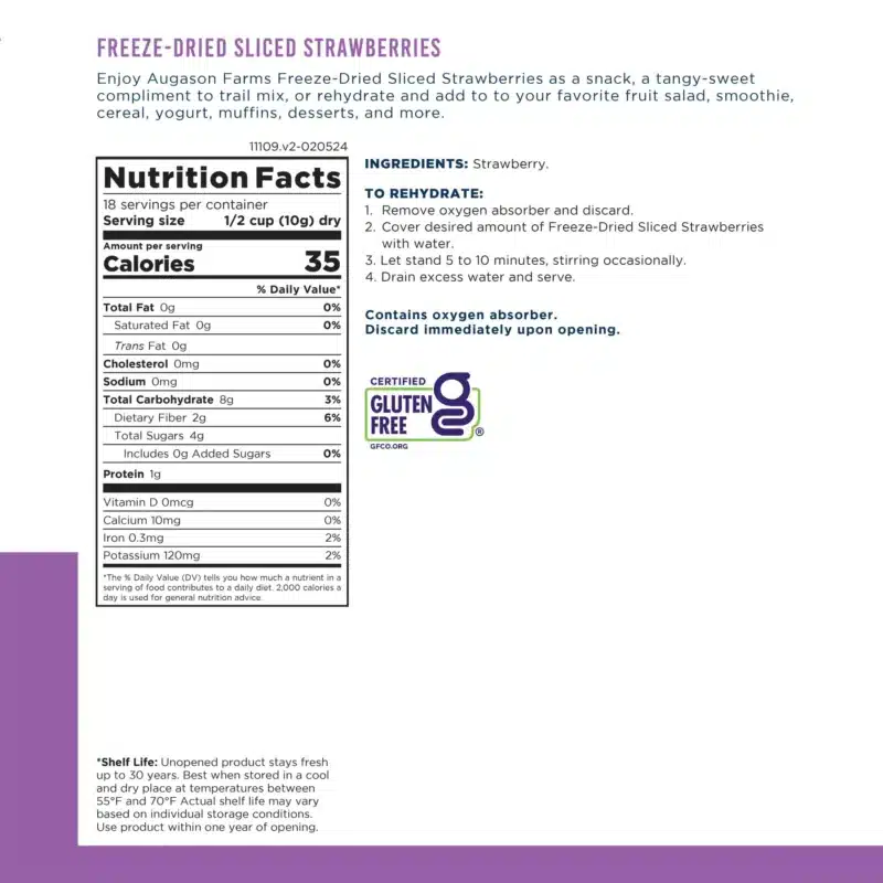 Augason Farms Freeze-Dried Sliced Strawberries Augason Farms Freeze-Dried Sliced Strawberries
