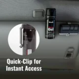 Quick-Clip attaches to car visor for easy access