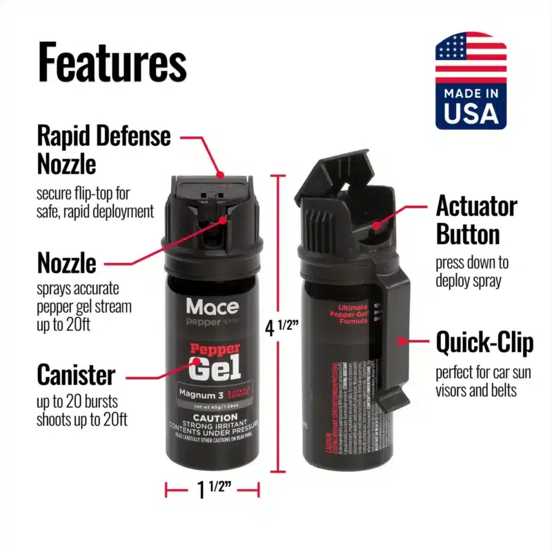 Mace Pepper Gel Features List Mace Pepper Gel Features List