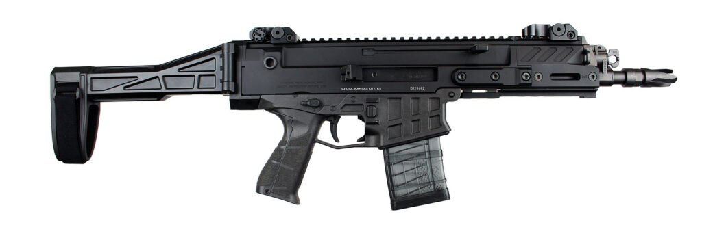 CZ Bren2 folding brace on Bren2 pistol