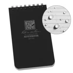 Rite in the Rain 3x5 Top Spiral Notebook - BLK