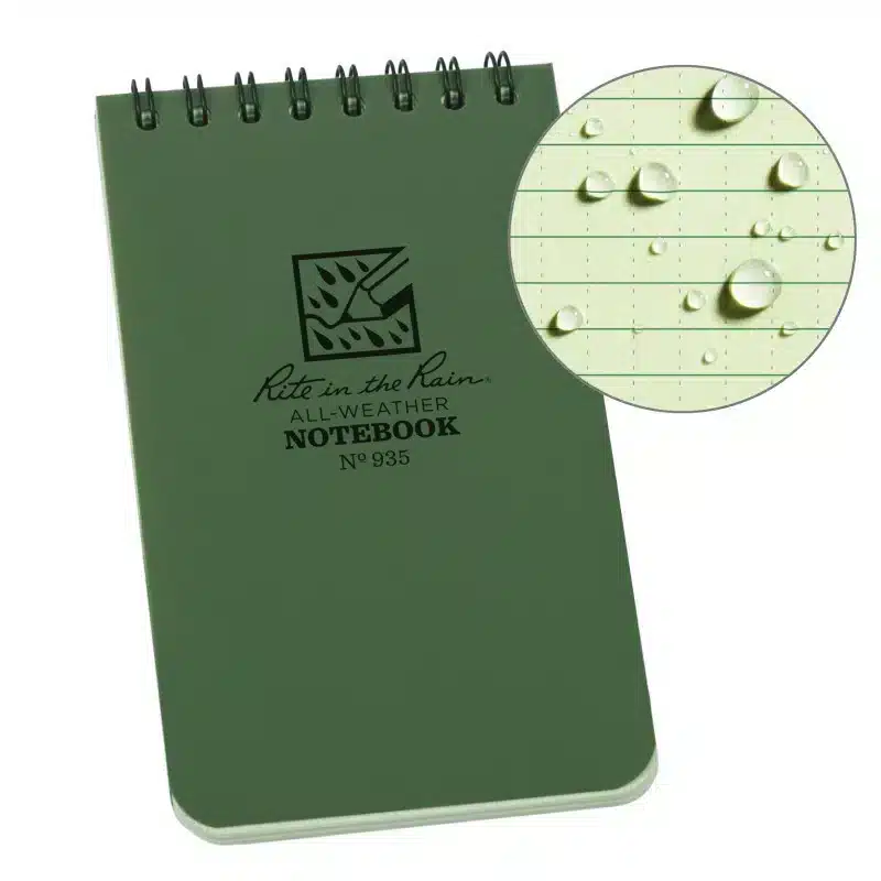 Rite in the Rain 3x5 Top Spiral Notebook - GRN Rite in the Rain 3x5 Top Spiral Notebook - GRN